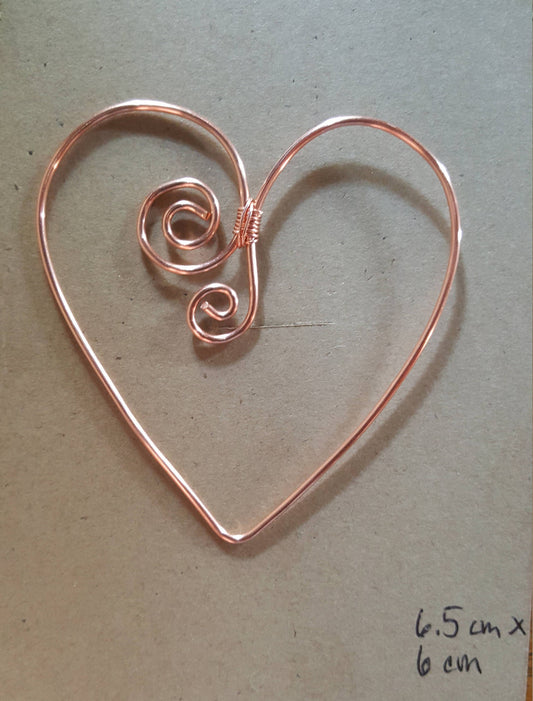 Copper Wire Twisted Bookmark Place Holder Paperclip Stylized Heart