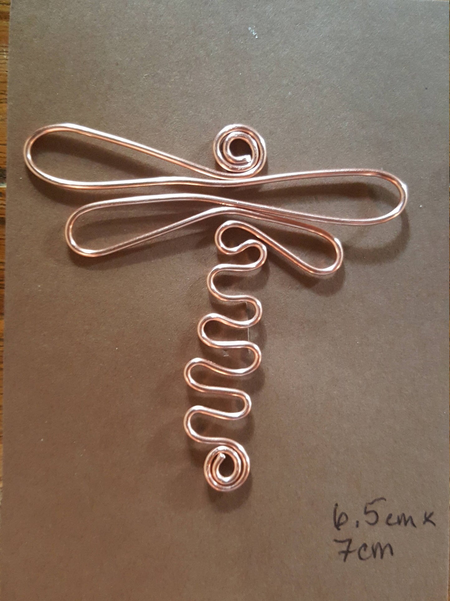 Copper Wire Twisted Bookmark Place Holder Paperclip Stylized Dragonfly Insect