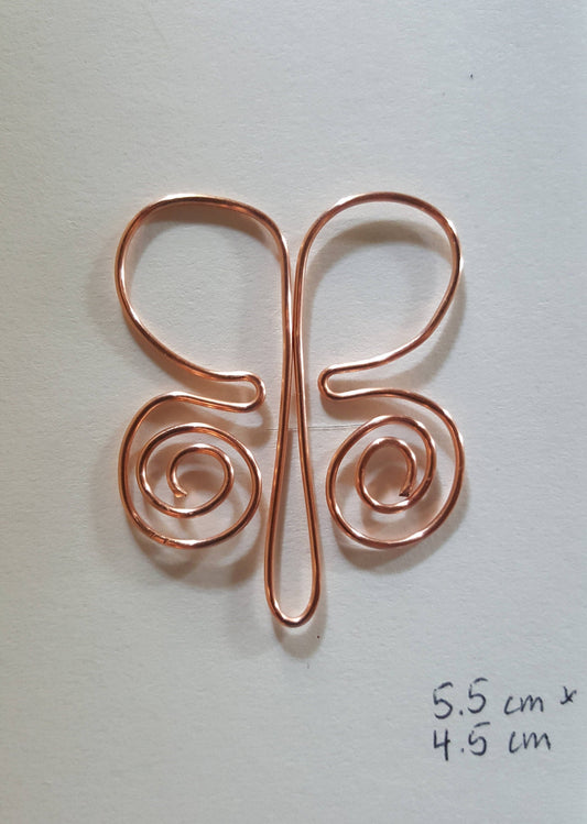 Copper Wire Twisted Bookmark Place Holder Paperclip Stylized Butterfly Insect