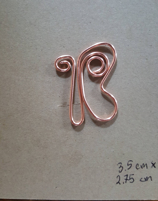 Copper Wire Twisted Bookmark Place Holder Paperclip Stylized Butterfly Insect