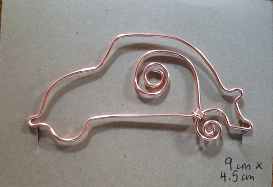 Copper Wire Twisted Bookmark Place Holder Paperclip Vintage VW Beetle Bug