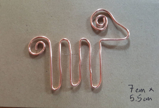 Copper Wire Twisted Bookmark Place Holder Paperclip Stylized Ram Mountain Goat