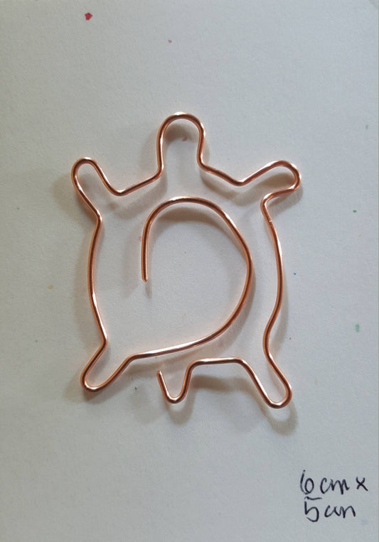 Copper Wire Twisted Bookmark Place Holder Paperclip Stylized Sea Turtle