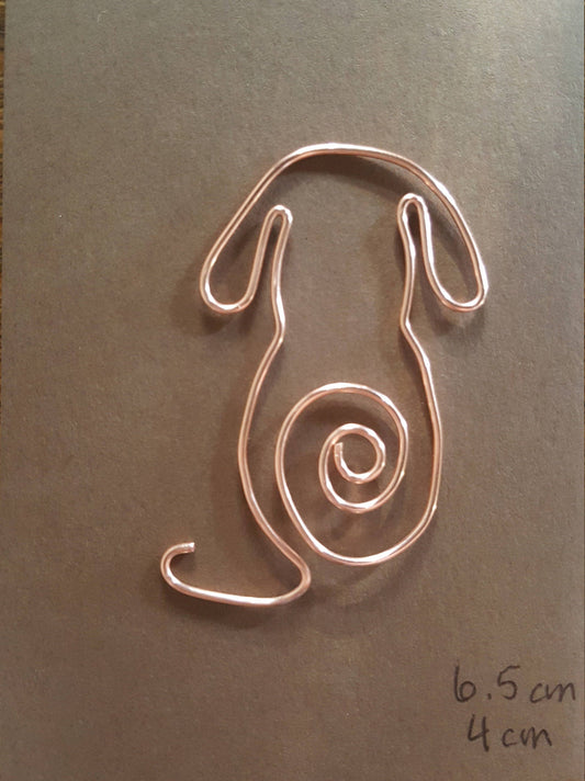 Copper Wire Twisted Bookmark Place Holder Paperclip Stylized Puppy Dog