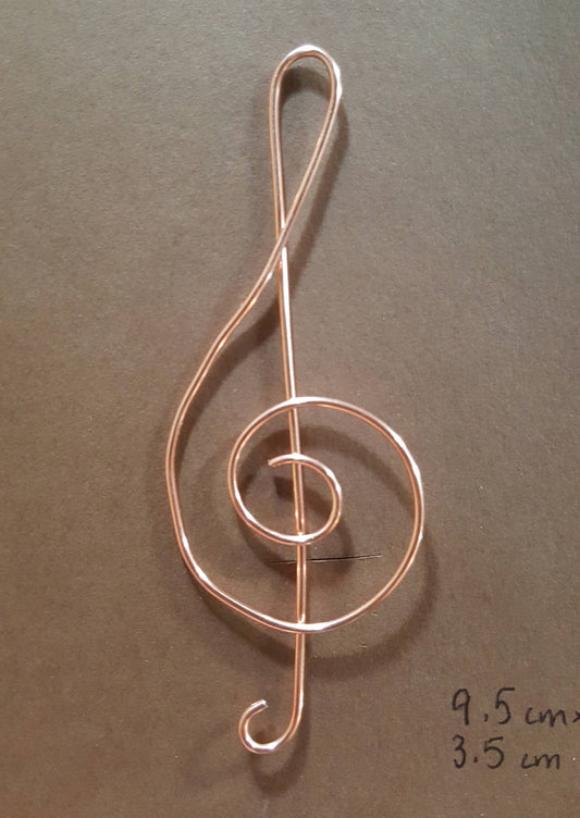 Copper Wire Twisted Bookmark Place Holder Paperclip Treble Clef Music