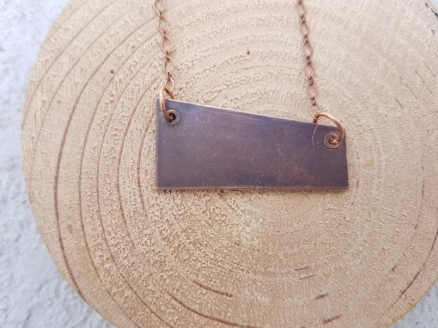 Brass and Copper Soldered "Mountains" Chain & Pendant 18 Inches Outdoors Arizona Landscape