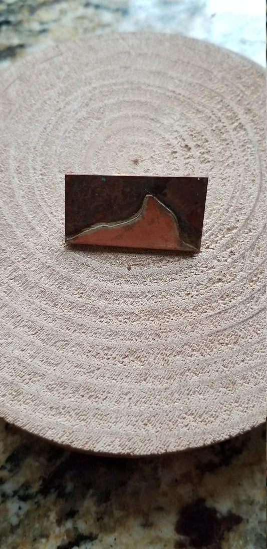 Copper On Copper Soldered "Mountains" Pendant Pin Outdoor Landscape