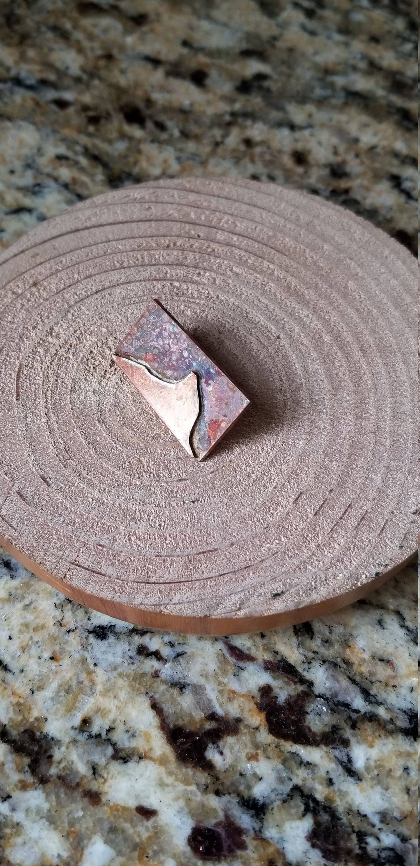 Copper On Copper Soldered "Mountains" Pendant Pin Outdoor Landscape