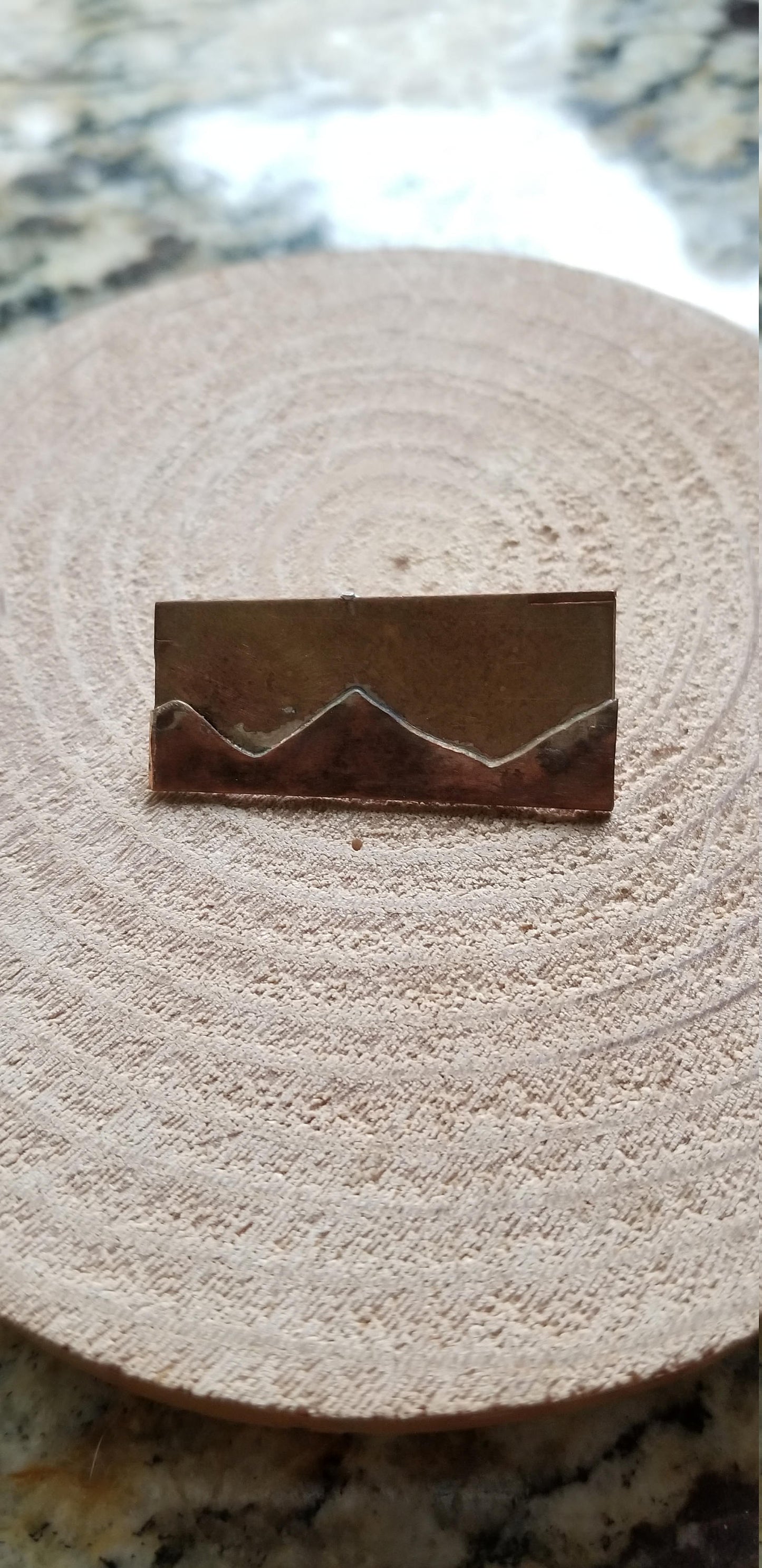 Copper On Copper Soldered "Mountains" Pendant Pin Outdoor Landscape