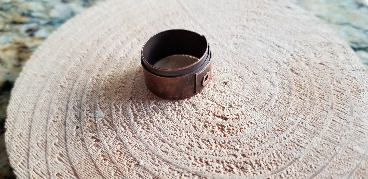 Pure Copper Twice Wrapped Grommet Ring Women's Size 9