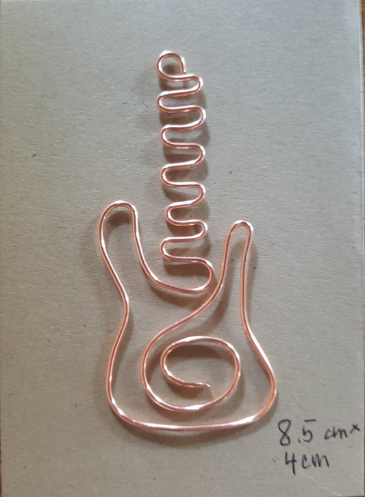 Copper Wire Twisted Bookmark Place Holder Paperclip Stylized Guitar