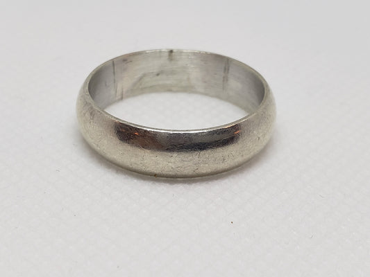 Fine Silver Half Round Style Standard Band Ring Size 9 (6mm Wide Band)