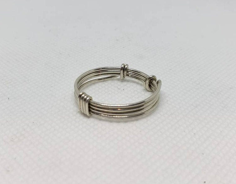 Sterling Silver Round Wire Wrap Style Band Ring Size 9.5 Simple Handmade