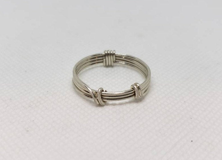 Sterling Silver Round Wire Wrap Style Band Ring Size 9.5 Simple Handmade